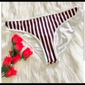 L SPACE RED WHITE BLUE BIKINI BOTTOM SIZE LARGE NEW
